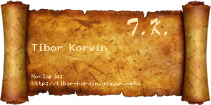 Tibor Korvin névjegykártya